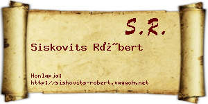 Siskovits Róbert névjegykártya